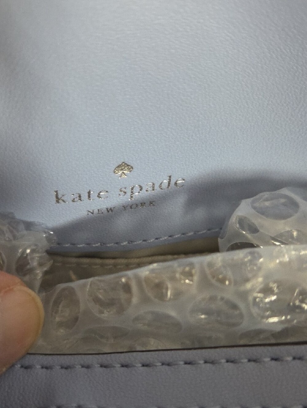 NWT kate spade light blue floral embossed crossbody bag with Silver accents - Picture 5 of 13
